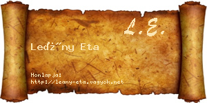 Leány Eta névjegykártya